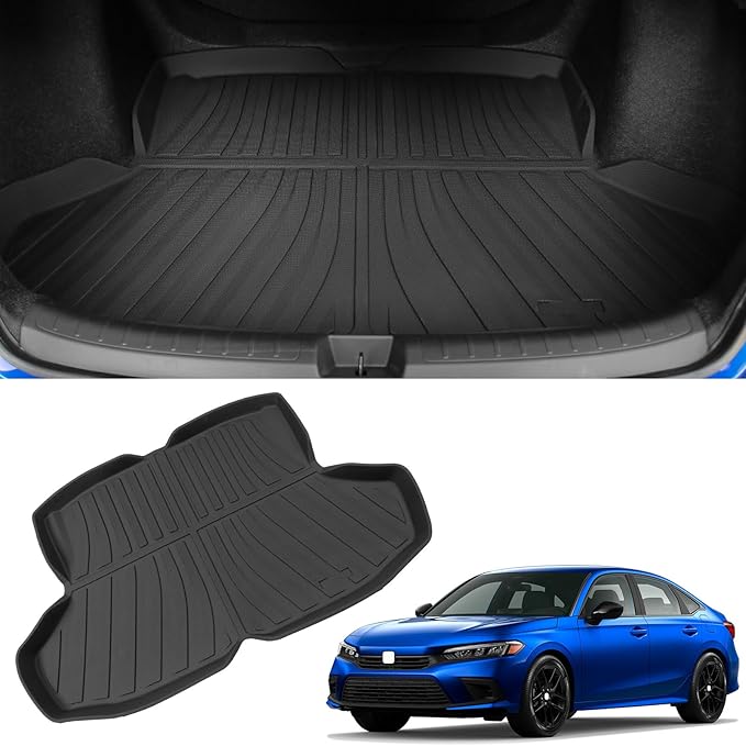 powoq TPE Trunk Mat Compatible with 2022-2026 Honda Civic Sedan Cargo Liners All Weather Cargo Mat Trunk Liner Replacement for 2022 2023 2024 2025 2026 Honda Civic Accessories