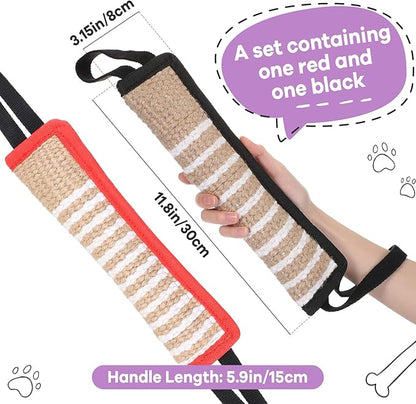 Amylove 2 Pcs Dog Tug Toy,tug of War,Fight Pillow with 2 Handles Tough Jute for Small Medium Large Dogs Puppy Training Bite Pillow Interactive Play
