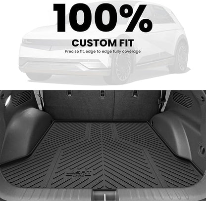 LASFIT Cargo Mat for Hyundai Ioniq 5 2022-2024/ IONIQ 5 N 2025, All Weather TPE Custom Fit Easy Clean Car Trunk Mat for Hyundai Ioniq 5 2022-2024/ IONIQ 5 N 2025 Cargo Liner, Black
