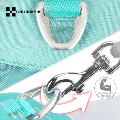 Cordura Durable Dog Harness, Reflective No-Pull Pet Vest Harness for Small Medium Dogs, Adjustable Lightweight Breathable Dog Harness for Walking Hiking Outdoor (Aqua Green, L)