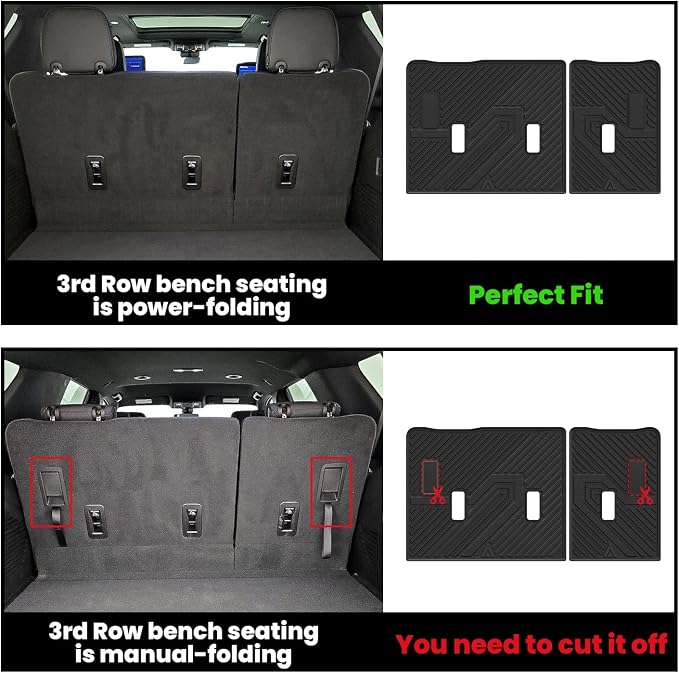LASFIT Floor Mats 2021-2026 & Only 8 Seats (Not for 7/9 Seats) for Chevrolet Chevy Suburban/GMC Yukon XL (Only Yukon XL, Not Fit Yukon)/Cadillac Escalade ESV (Only Escalade ESV, Not Fit Escalade)