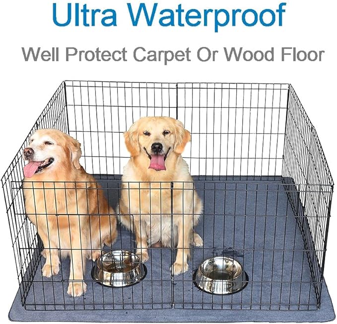 Peepeego 2PCS Non-Slip Pee Pads for Dogs 54" x 54", Washable Puppy Pads with Fast Absorbent, Reusable, Waterproof Rug for Training, Whelping, Housebreaking, Incontinence for Dog Playpen