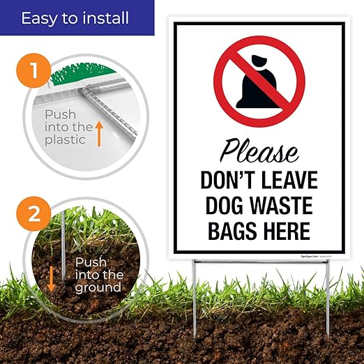No Pets Allowed in Athletic Field Areas Double Sided 9x12 Inches, Corrugated Plastic with Metal H Stake, Made in USA