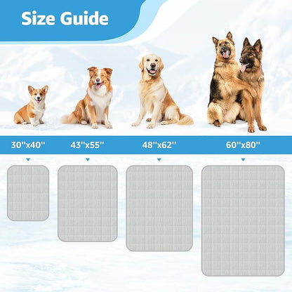 Dog Cooling Blanket, 0.4 Q-MAX Cooling Blanket For Large Dogs Washable, Cool To Touch Dog Blankets For Bed Cover, Soft Lightweight Cooling Dog Blanket Help Your Pet Sleep Well In Summer (43"×55"/Grey)