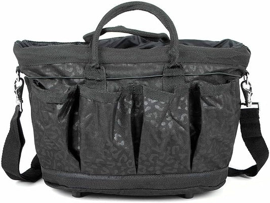 Jeffers Poplar Head Grooming Bag – Horse Grooming Organizer Tote with Pockets for Brushes, Tools, Clippers, Shampoo, Detangler – Stable Barn Kit Carrier for Horses, Pets, Livestock, Covert Cheetah