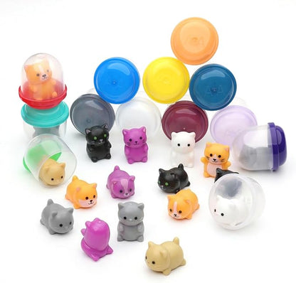 Farm Animals Figurine Toys in Capsule - 100 Pcs -1.1 Inch Plastic Capsules with Assorted Animals Mini Figurines for Kids - Easter Basket Stuffers - Toy Vending Machine Refill