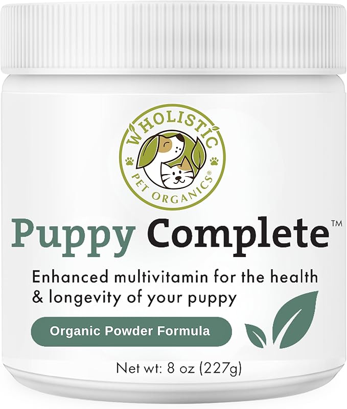 Wholistic Pet Organics Puppy Complete - Dog Multivitamin Powder - 8 Oz - Daily Dog Vitamins & Supplements for Homemade Food - Immune System, Skin, Coat & Overall Health - Small and Large Breed Puppies