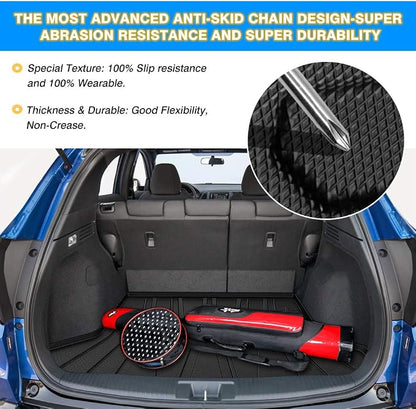 KUST Custom Fit Cargo Mat for Honda HRV 2016-2022, HR-V Accessories Cargo Liner All Weather Trunk Mat, TPE Rubber Mat Non-Slip Black