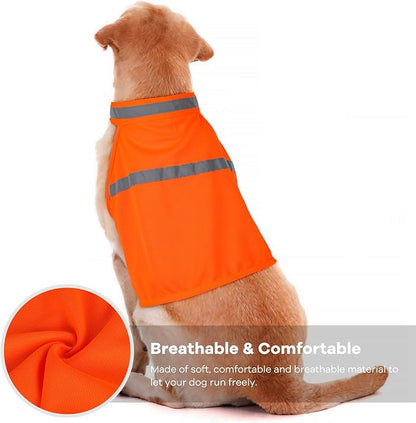 Dog Jacket High Visibility Safety Reflective Dog Vest for Small Medium Large Dogs (X-Large, Orange)