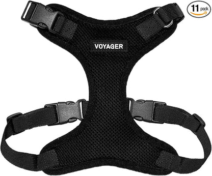 Voyager Step-in Pet Harness - All Weather Mesh, Adjustable Step in Harness for Cats and Dogs by Best Pet Supplies - Black, XS