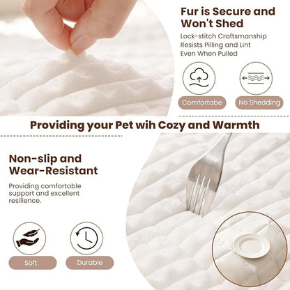 Couch Cover for Dogs Washable, Non-Slip Pet Couch Covers for Sofa, Fuzzy Dog Couch Cover Blanket, Thick, Soft, Plush Couch Cushion Covers for Sofa Protector (White, 27.6" x 59"/70 x 150cm)