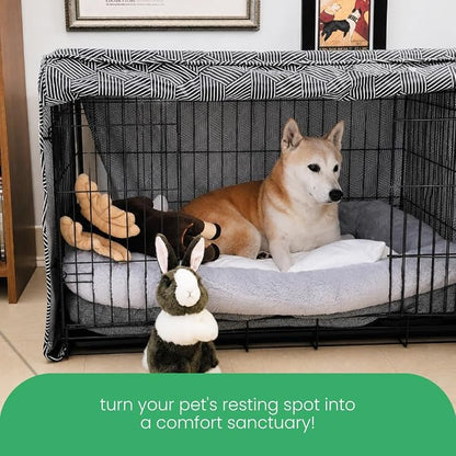Molly Mutt Rough Gem Dog Crate Cover, 100% Cotton Canvas Cover with 2 Roll-Up Panels, Ideal for Dog or Cat Crate, Durable, Washable, and Free of Harmful Chemicals, 24" x 18" x 21"