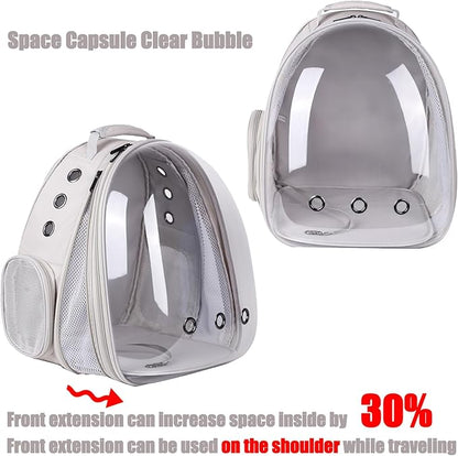 Front Expandable Cat Backpack, Fit up to 20 lbs, Space Capsule Bubble Window Pet Carrier Backpack for Large Fat Cat and Small Puppy