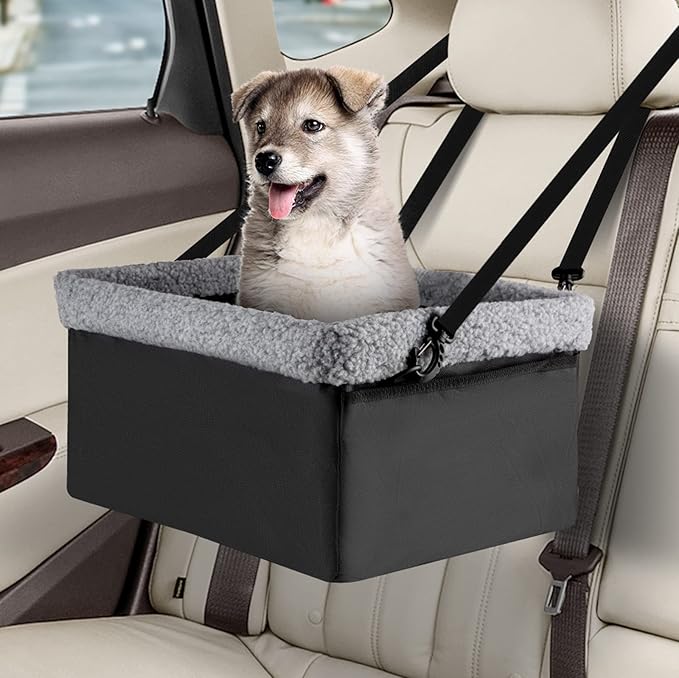 Dog Car Seats for Small Dogs, Upgrade Dog Booster Seat with Metal Frame Construction with Double-Layer Oxford, Perfect for Small Pets,L-UP TO 10LBS