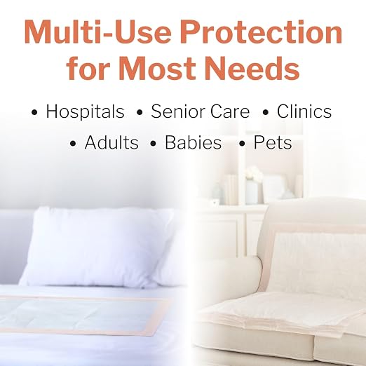 McKesson Underpads Bed Pads, Elderly, Heavy Absorbency, 36 x 36 in, 50 ct | Baby Changing, Pee Pads, Adult Incontinence Bed Pads, Chux