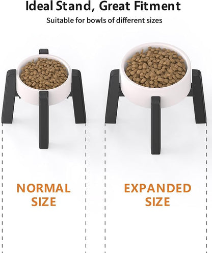 Dog Bowl Stand with Adjustable Width [2 Pack, Stand Only] | Elevated Pet Water & Food Bowl for Medium Dogs, Stable and Anti-Slip Raised Bowl