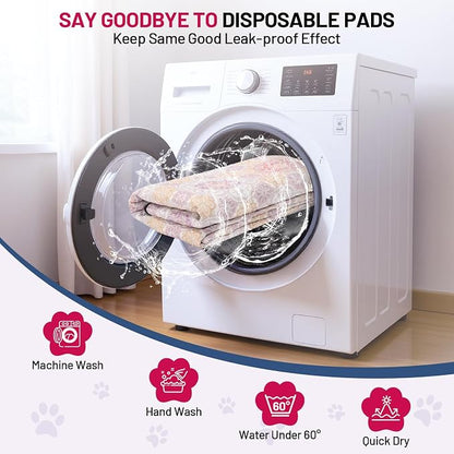 Washable Dog Pee Pads - Absorbent Reusable Puppy Training Pads, Waterproof Leak - Proof & Non - Slip for Crate Whelping Potty Training 24x48 (Pack of 2)