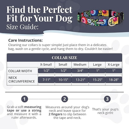 Lucky Love Dog - Adjustable Dog Collar with Easy Click Buckle for Small Ones, Durable, & Comfortable for Male & Female Dogs, Pet Collar for Puppies & Adult Dogs - Bailey, XS