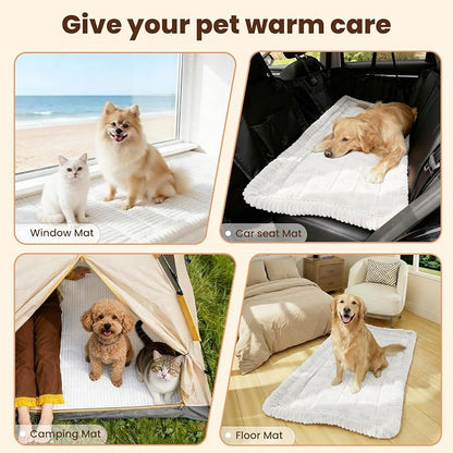 Couch Cover for Dogs Washable, Non Slip Couch Covers for 3 Cushion Sofa Pet Friendly, Fuzzy Pet Couch Cushion Covers for Dog, Thick, Soft for Sofa Protector (White, 27.6" x 70.9"/70 x 180cm)