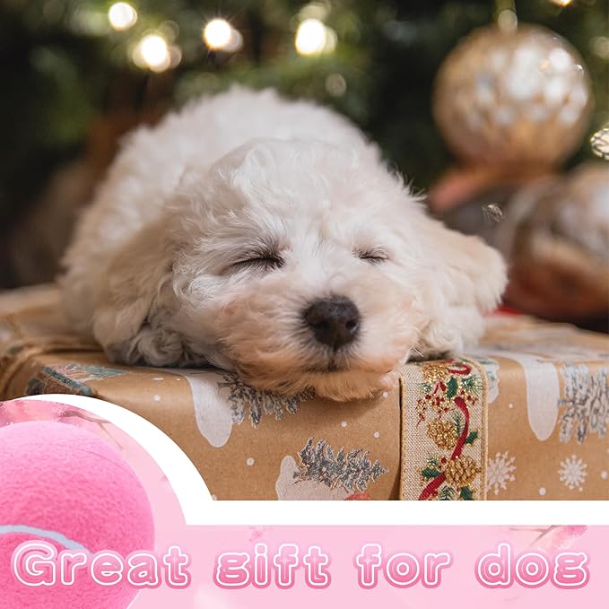 Big Tennis Ball for Dogs, Giant Dog Tennis Ball Toy Large Outdoor Sports Gift for Small Medium Large Dog (Pink, 9.5 inch)