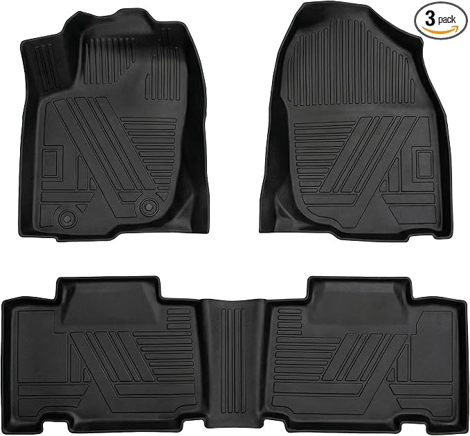 RAV4 Floor Mats Compatible with Toyota RAV-4 2013-2018，All Weather Protection Waterproof Durable Anti-Slip Odorless Custom-fit TPE Floor Liner 1st and 2ed Row Set