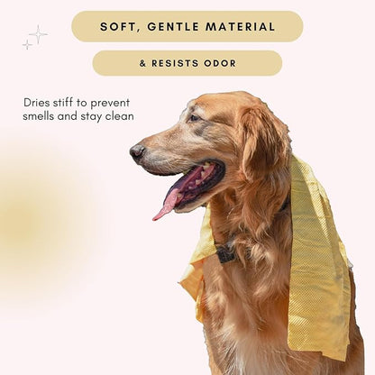 HydroSwipe for Dogs - Chamois Cloth for Drying Pets - Super Absorbent, Soft, and Large Towel 24" x 32" - Odor Resistant, Reusable, and Dries Stiff to Stay Fresh