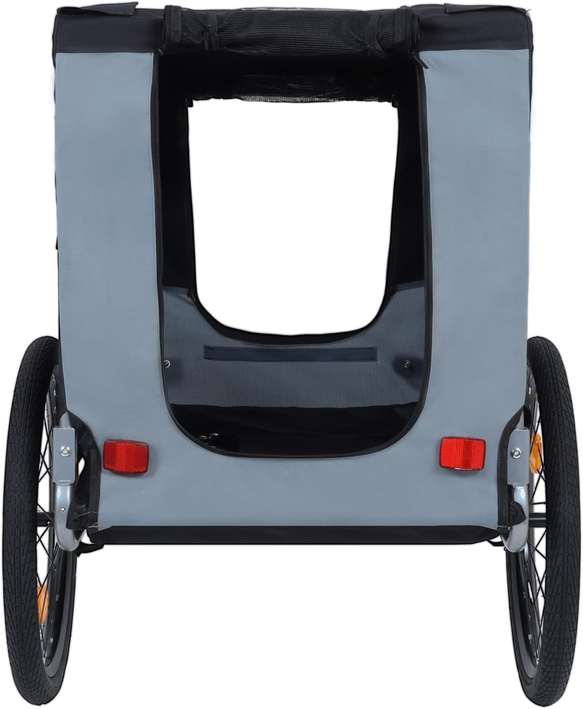 Blue-Grey Large Folding Bike Trailer for Dogs – Heavy-Duty Steel Frame, 66LB Capacity Pet Carrier for All-Terrain Cycling, Jogging & Camping Adventures!