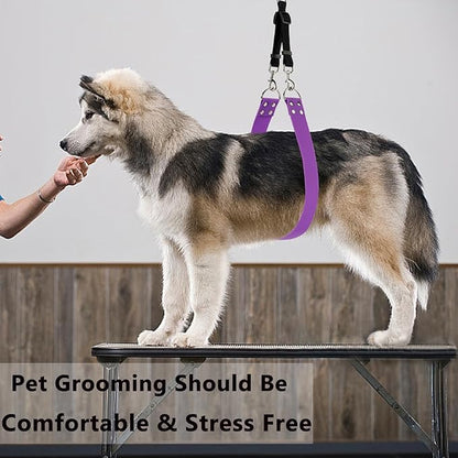 Dog Grooming Belly Band - Pet Grooming Belly Straps Groomer Belly Support 2" Wide Waterproof Strong PVC Dogs Loop with Adjustable Connector Groom Restraint for Pets Bathing Salon (Turquoise-Short)