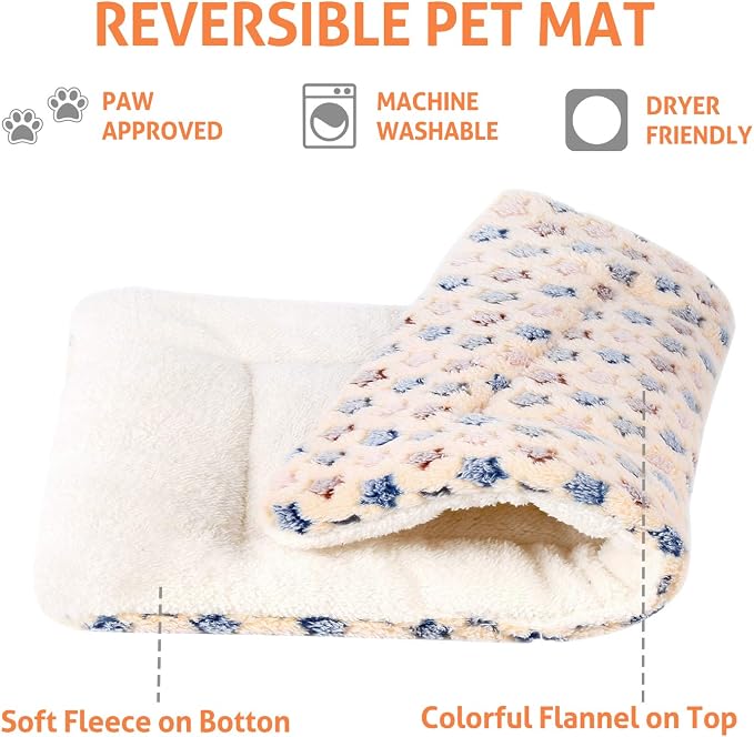 Mora Pets Dog Bed Crate Pad Ultra Soft Pet Bed with Cute Star Print Washable Crate Mat for Large Medium Small Dogs Reversible Fleece Dog Crate Kennel Mat Cat Bed Liner 35 x 22.8 inch Brown