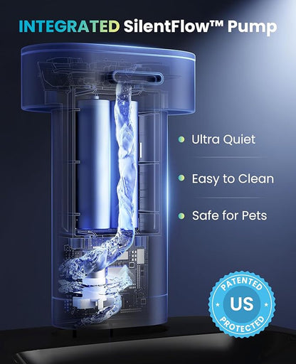 oneisall Wireless Cat Water Fountain: 74oz/2.2L Cordless Pet Water Fountains, 4000mAh Battery Operated Ultra-Quiet Integrated SilentFlow™ Pump for Cats Indoor, Automatic Cat Water Dispenser, BPA-Free