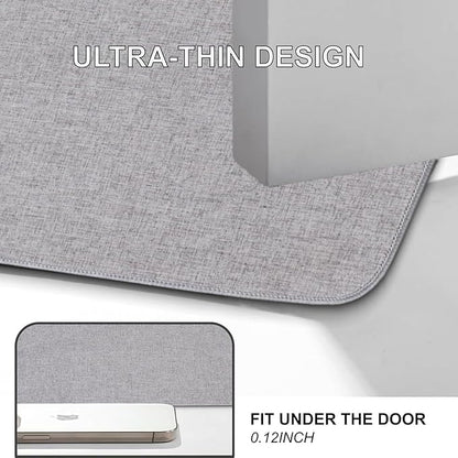 Indoor Door Mat, 1/10 in Ultra Thin Door Mat, Non-Slip Natural Rubber Backing Inside Doormat, Washable, Low-Profile Entrayway Mats, Durable Dirt Trapper for Various Entrance, 47''X24'', Grey