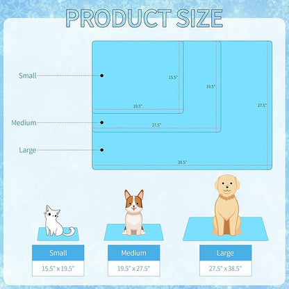 NACOCO Summer Pet Cooling Mat - Cat Dog Cushion Pad Sleeping Cool Ducks Comfortable Soft for Pets Kids and Adults (Blue Duck, L)