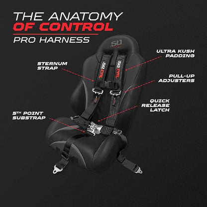1pc Black 5 Point Harness for Bucket Seat, Race latch, 9 Colors Racing Harness 5 point UTVs, RZRs, Off Road Vehicles, and Race Cars [6001]