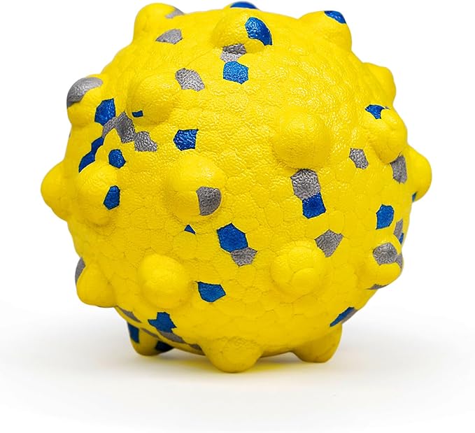 3.7'' Dog Balls for Dogs Aggressive Chewers Indestructible Tennis Durable Bouncy Interactive Dog Toy Balls for Fetch Game Floating Balls (Yellow Large)