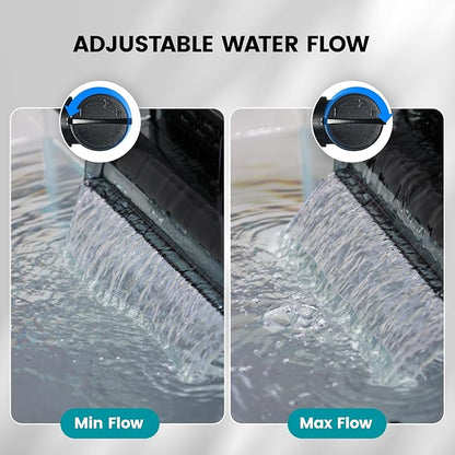 ANILUV Aquarium Filter with Surface Skimmer & LED Indicator Light | Hang On Back Power Filter 5-20 Gallon Aquarium for SPF-20