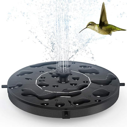 Solar Fountain, Floating Solar Powered Water Fountain Pump for Bird Bath, Garden, Pond, Pool, Outdoor (1W)