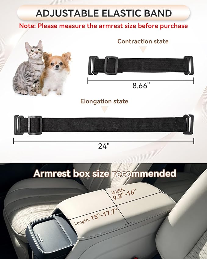 PETSFIT Center Console Dog Car Seat with Safe Protection Hooks, Pet Car Seat with Upgraded Safety Tethers, Washable Cushion, Console Dog Car Seats for Small Dogs (Coffee)
