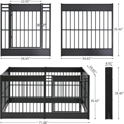 Dog Playpen, 35.4" Height Dog Pen Indoor, Heavy Duty, Safe and Sturdy, Furniture Style Puppy Pen