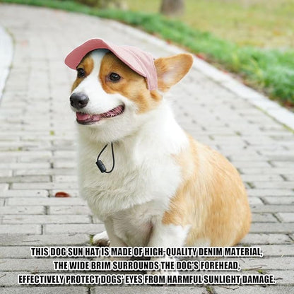 Dog Baseball Cap,Pet Summer Beach Hat,Dog Cat Sunbonnet Cap with Ear Holes,Adjustable Cat Visor for Small Medium Large Dogs (Pink, Medium)