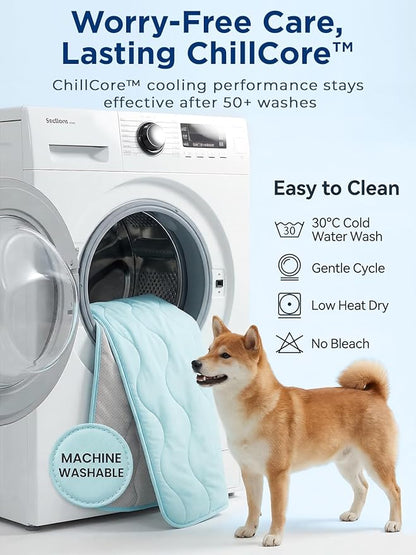 furrybaby Dog Cooling Mat for Large Dogs, 43"x32" Self Cooling Pet Cooling Mat for Dogs & Cats, QMAX>0.5, Thickened Cool Fiber, Cooling pad for Dog Bed, Durable Portable Indoor/Outdoor Summer