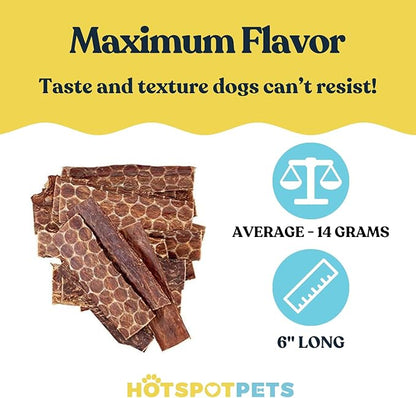 hotspot pets Beef Esophagus Dog Treats (6 INCHES) (1LB Bag) Grass Fed with No Added Hormone All Natural Jerky Dog Treats - Chews Rich in Glucosamine & Chondroitin for Joint Health
