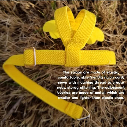 Adjustable Bird Harness with Elastic Leash, Pet Parrot Harness and Leash, Adjustable Training Design Anti-Bite, Bird Nylon Rope with Cute Wing for Conure (Orange,Sulphur-Crested Cockatoo)