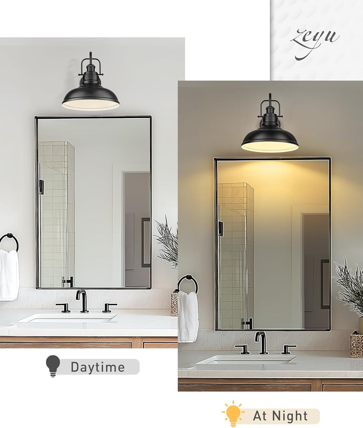 zeyu 2 Pack Barn Sconce Wall Lighting, Vintage Wall Mount Light Fixture, Indoor Wall Sconce Lighting in Matte Black Finish, 016-1B-2PK BK