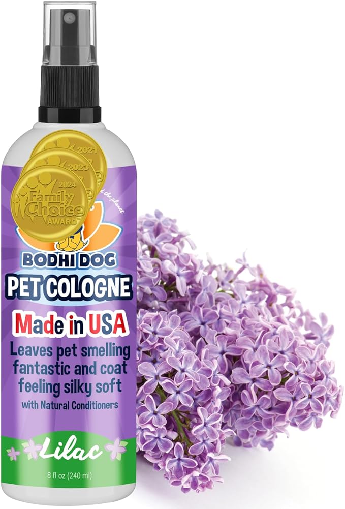Bodhi Dog Premium Dog Cologne - Deodorizing Dog Perfume & Conditioner for Dogs & Cats - Natural Long Lasting Spray - Keeps Pets Fresh All Day - Gentle & Safe Formula, Made in USA (Lilac 8 Fl Oz)