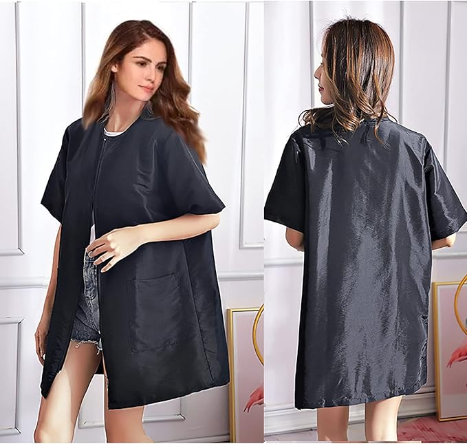 Gliitatu Dog Grooming Smock Barber Jackets for Women Men Professional Pet Groomer Smock Cosmetologist Barber Smock (M)