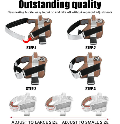 Bolux Dog Harness, No-Pull Reflective Dog Vest, Breathable Adjustable Pet Harness with Handle for Outdoor Walking - No More Pulling, Tugging or Choking