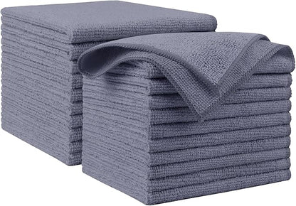 AIDEA Microfiber Cleaning Cloth Grey 20PK, Micro Fiber Cloth for Cleaning Cars, Premium All Purpose Car Towels, Dusting Cloth Cleaning Rags SUVs, House, Kitchen, Window, Workshops, 12"×12"
