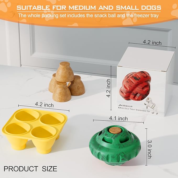 Dog Toys to Keep Them Busy,Frozen Treat Dog Enrichment Toys,Slow Food Training to Relieve Boredom and Stimulating,Dog Puzzle Treat Food Dispensing Ball Toy for Small Medium Large Dogs