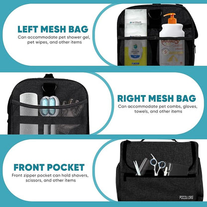 Pet Travel/Grooming Supplies Organizer Carry Bag - Compatible with Oneisall/Neabot Dog Grooming Vacuum, Large Capacity - Bag Only (Black)