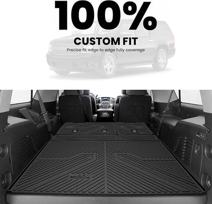 LASFIT Trunk Mat with Backrest Mat 2015-2020 for Chevrolet Chevy Suburban/GMC Yukon XL(Not Fit Yukon)/Cadillac Escalade ESV(Only Escalade ESV, Not Fit Escalade), All Weather TPE Mat